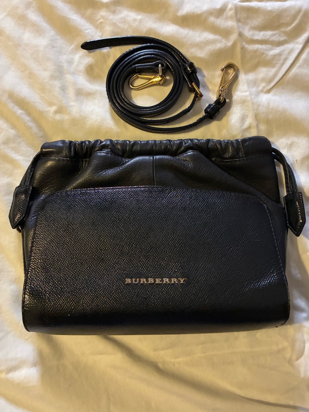 Burberry Little Crush Black Crossbody Bag Calfskin Leather